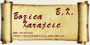 Božica Karajčić vizit kartica